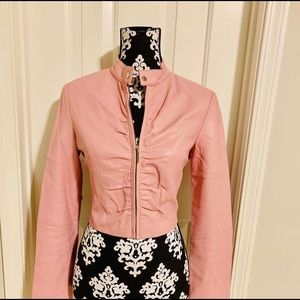 Pink leather jacket